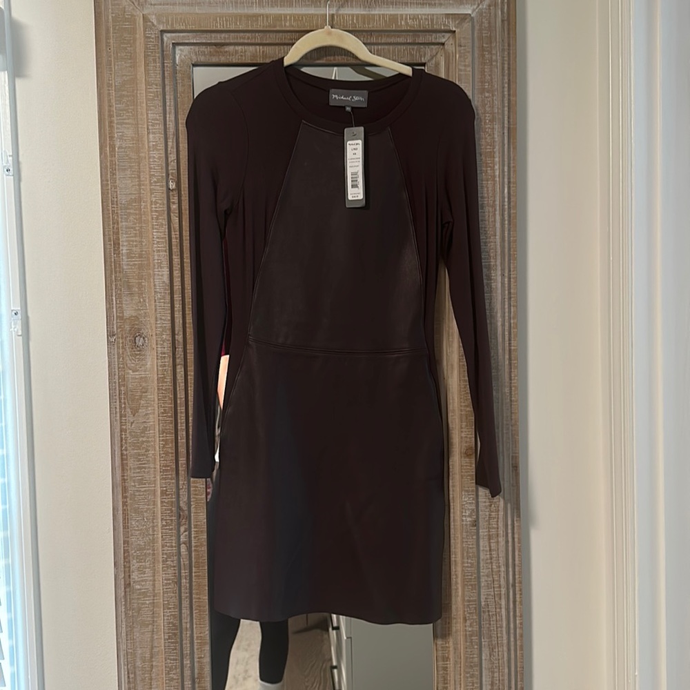 NWT Michael Stars A line Mini leather Dress